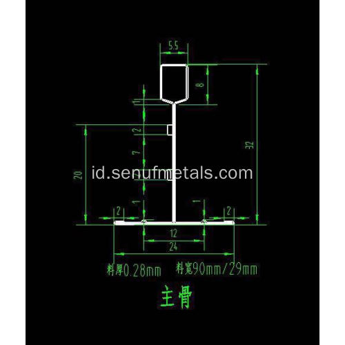 60m / mnt T mesin pembuat baja besi langit-langit